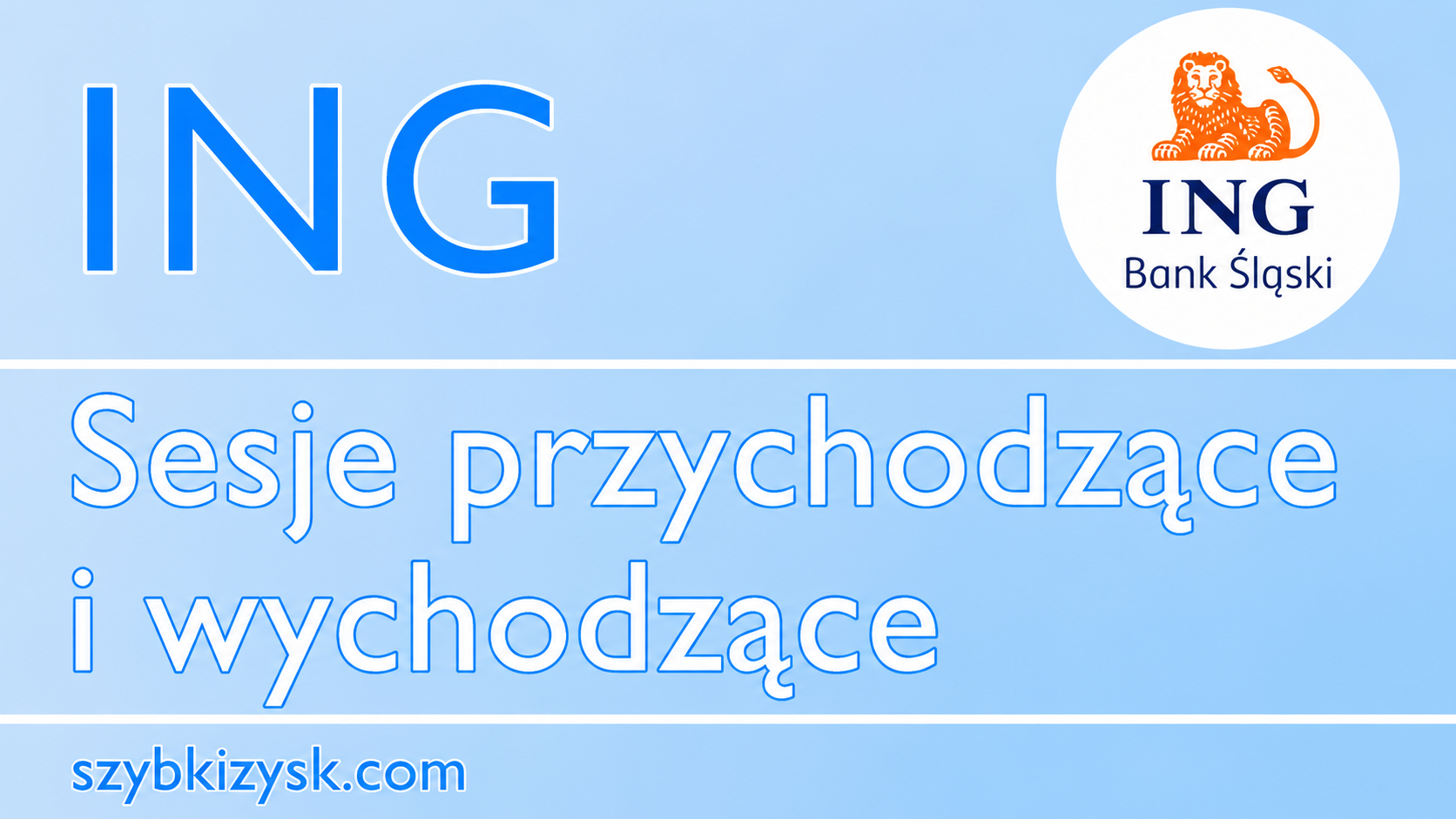 ING Bank Śląski sesje przychodzące i wychodzące