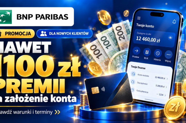 BNP Paribas 1100 zł za założenie konta