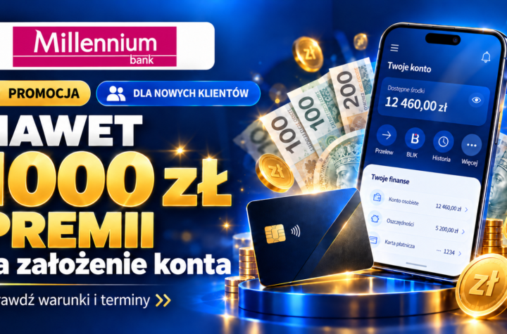 Bank Millennium 1000 zł za założenie konta