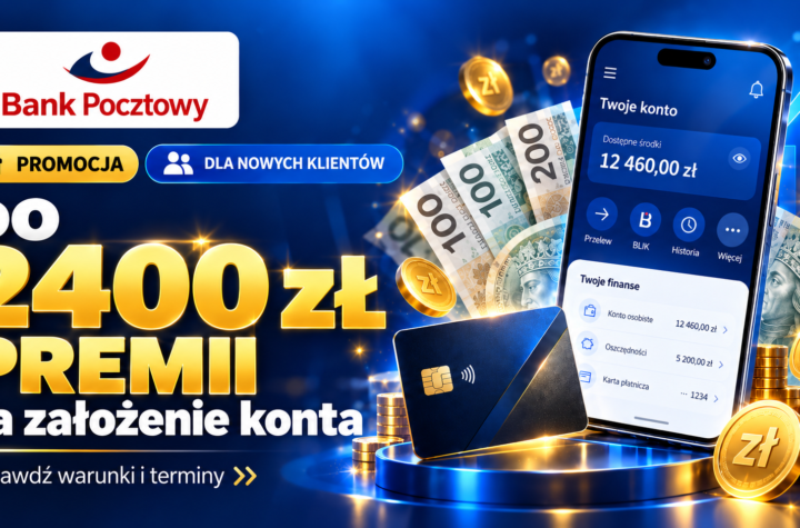 Bank Pocztowy 2400 zł za założenie konta