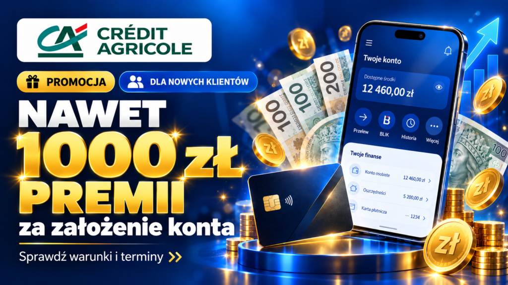 Credit Agricole 1000 zł za założenie konta