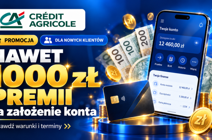 Credit Agricole 1000 zł za założenie konta