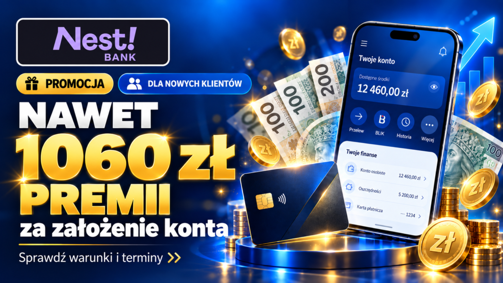 Nest Bank 1060 zł za założenie konta
