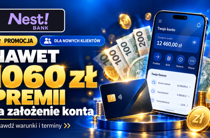 Nest Bank 1060 zł za założenie konta