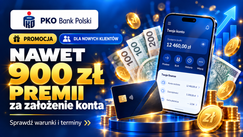 PKO 900 zł za założenie konta